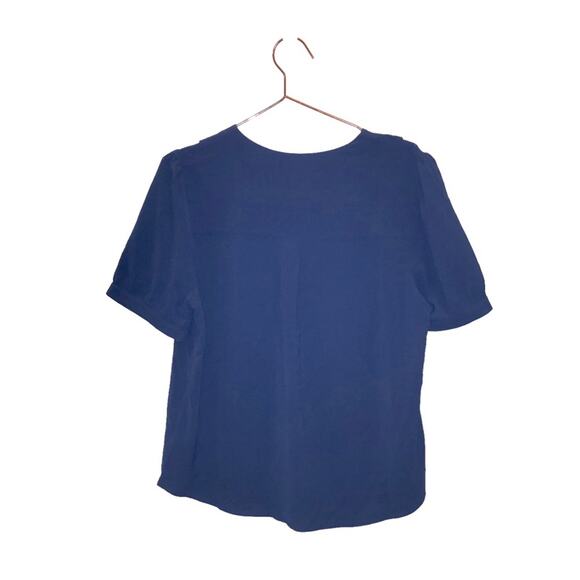 Monteau blue button up ruffle front blue blouse size XL new with tag - Picture 2 of 6